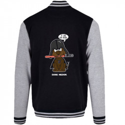 Teddy baseball en molleton noir et gris chiné Dark Medor (Gondrax,Animaux,Humour,Films/Séries,Star Wars)