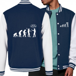 Teddy baseball en molleton bleu marine et blanc Evolution foirée (Gondrax,Slogans engagés,Evolution)