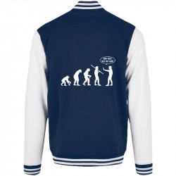 Teddy baseball en molleton bleu marine et blanc Evolution foirée (Gondrax,Slogans engagés,Evolution)