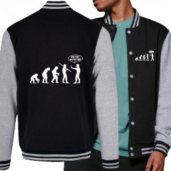 Teddy baseball en molleton noir et gris chiné Evolution foirée (Gondrax,Slogans engagés,Evolution)
