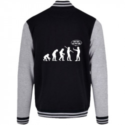 Teddy baseball en molleton noir et gris chiné Evolution foirée (Gondrax,Slogans engagés,Evolution)
