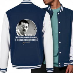 Teddy baseball en molleton bleu marine et blanc Les marins (Gondrax,Films/Séries,Les Tontons Flingueurs)