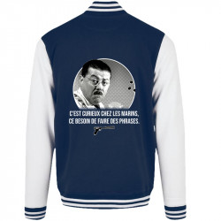 Teddy baseball en molleton bleu marine et blanc Les marins (Gondrax,Films/Séries,Les Tontons Flingueurs)