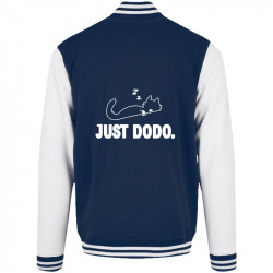 Teddy baseball en molleton bleu marine et blanc Just dodo (Blacksquare,Animaux,Chats)