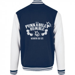 Teddy baseball en molleton bleu marine et blanc Washington Dead Cats - Punkabilly Rumble (Washington Dead Cats)