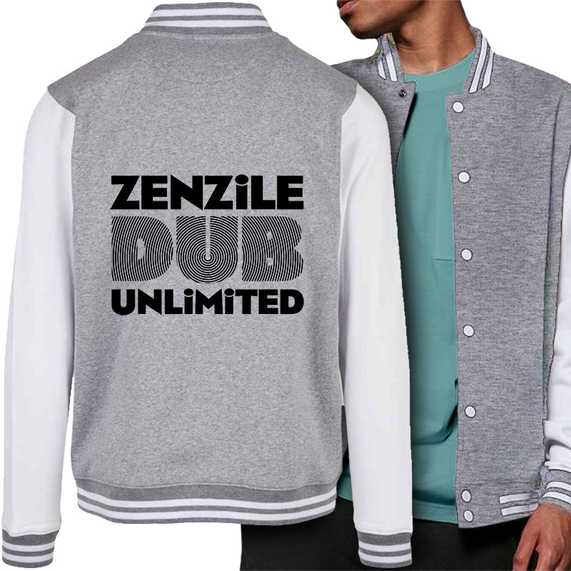 Teddy baseball en molleton gris chiné et blanc Zenzile - Dub Unlimited (Zenzile)