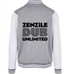 Teddy baseball en molleton gris chiné et blanc Zenzile - Dub Unlimited (Zenzile)