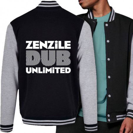 Teddy baseball en molleton noir et gris chiné Zenzile - Dub Unlimited (Zenzile)