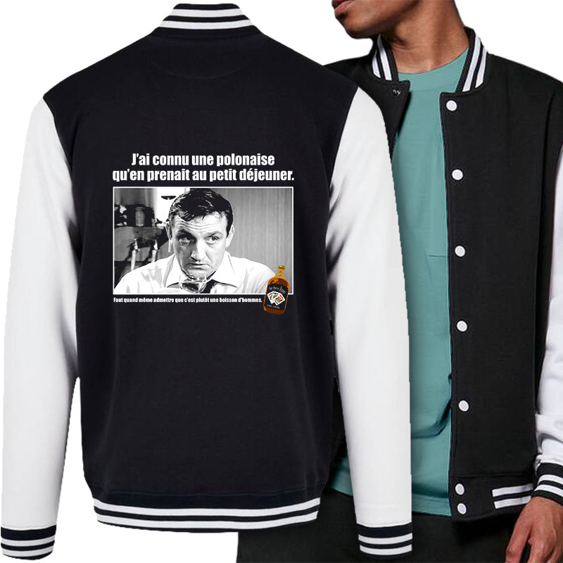 Teddy baseball en molleton noir et blanc Une polonaise (Films/Séries,Les Tontons Flingueurs)