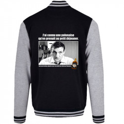 Teddy baseball en molleton noir et gris chiné Une polonaise (Films/Séries,Les Tontons Flingueurs)