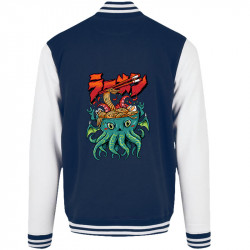 Teddy baseball en molleton bleu marine et blanc Cthulhu noodles (Manga Kawaï japan,Jeux Vidéo / Geek)