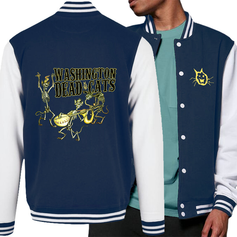 Teddy baseball en molleton bleu marine et blanc Washington Dead Cats - Dead Cats Band (Washington Dead Cats)