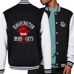 Teddy baseball en molleton noir et blanc Washington Dead Cats - A Good Cat (Washington Dead Cats)