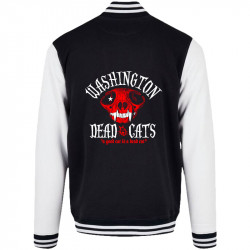 Teddy baseball en molleton noir et blanc Washington Dead Cats - A Good Cat (Washington Dead Cats)