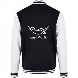 Teddy baseball en molleton noir et blanc Just Do It Hamac (Gondrax,Humour,Paresse)