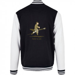 Teddy baseball en molleton noir et blanc Partir en live (Gondrax,Humour,Partir en …)