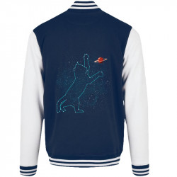 Teddy baseball en molleton bleu marine et blanc Space Cat (Le Duc,Animaux,Chats)