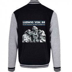 Teddy baseball en molleton noir et gris chiné Ludwig Von 88 - Ce jour heureux (Ludwig Von 88)