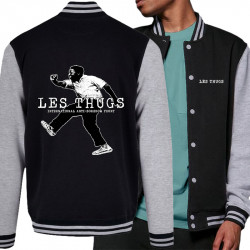 Teddy baseball en molleton noir et gris chiné Les Thugs - Anti Boredom Front (Les Thugs)