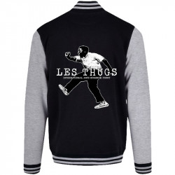 Teddy baseball en molleton noir et gris chiné Les Thugs - Anti Boredom Front (Les Thugs)