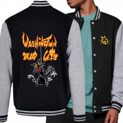 Teddy baseball en molleton noir et gris chiné Washington Dead Cats - Hanged Cat (Washington Dead Cats)