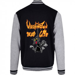 Teddy baseball en molleton noir et gris chiné Washington Dead Cats - Hanged Cat (Washington Dead Cats)