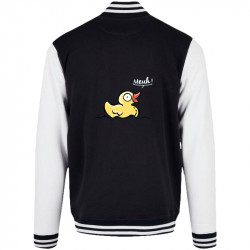 Teddy baseball en molleton noir et blanc Canard meuh (Gondrax,Animaux,Humour)