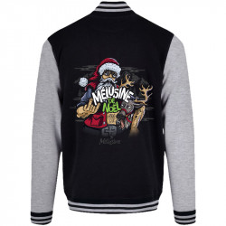 Teddy baseball en molleton noir et gris chiné Bière de Noël (Mélusine)