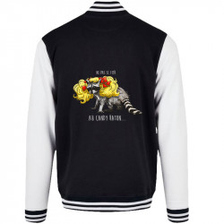 Teddy baseball en molleton noir et blanc Candy Raton (Mr Mouton,Animaux,Humour)