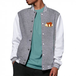 Teddy baseball en molleton gris chiné et blanc Follow your dreams paresseux (Le Duc,Animaux,Paresse)