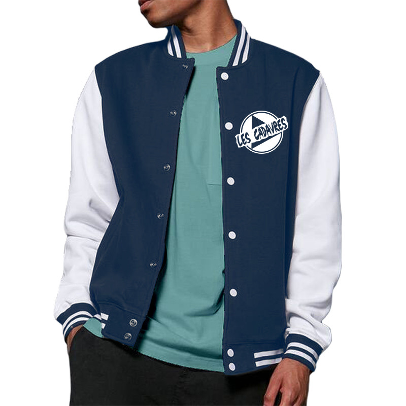Teddy baseball en molleton bleu marine et blanc Logo (Les Cadavres)