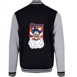 Teddy baseball en molleton noir et gris chiné Dragon Ball Ramen (Manga Kawaï japan,Jeux Vidéo / Geek)