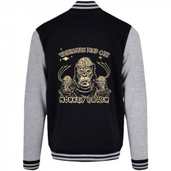 Teddy baseball en molleton noir et gris chiné Washington Dead Cats - Monkey Brain (Washington Dead Cats)