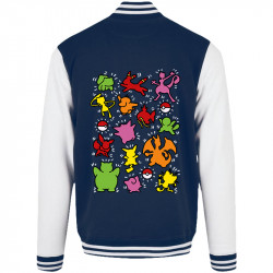 Teddy baseball en molleton bleu marine et blanc Haring Pokemon (Le Duc,Jeux Vidéo / Geek,Manga Kawaï japan)