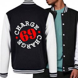 Teddy baseball en molleton noir et blanc Charge 69 - Logo (Charge 69)