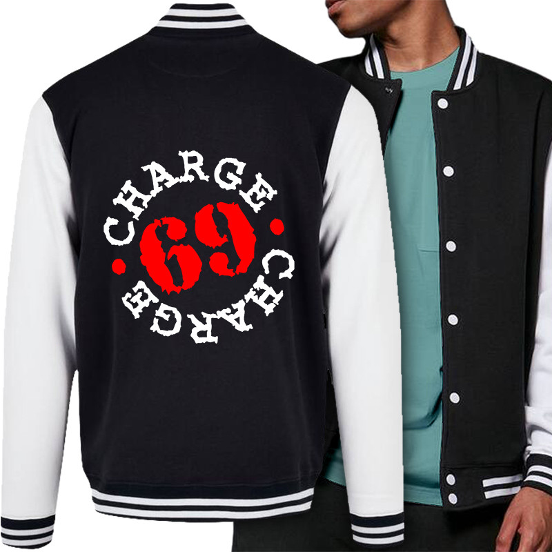 Teddy baseball en molleton noir et blanc Charge 69 - Logo (Charge 69)