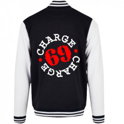 Teddy baseball en molleton noir et blanc Charge 69 - Logo (Charge 69)