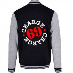 Teddy baseball en molleton noir et gris chiné Charge 69 - Logo (Charge 69)