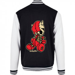 Teddy baseball en molleton noir et blanc Dead Puppet (Diabolik,Têtes de morts)