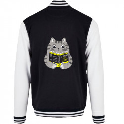 Teddy baseball en molleton noir et blanc Les humains pour les nuls (Gondrax,Animaux,Chats,Humour,Devoirs de vacances)