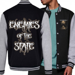 Teddy baseball en molleton noir et gris chiné Black Bomb A - Enemies Of The State (Black Bomb A)
