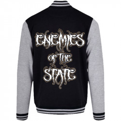 Teddy baseball en molleton noir et gris chiné Black Bomb A - Enemies Of The State (Black Bomb A)