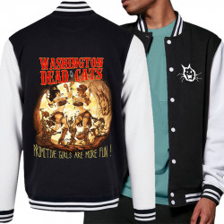 Teddy baseball en molleton noir et blanc Primitive Girls (Washington Dead Cats)
