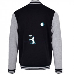Teddy baseball en molleton noir et gris chiné Dog Moon Baballe (Gondrax,Humour,Animaux)