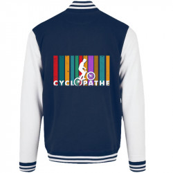 Teddy baseball en molleton bleu marine et blanc Cyclopathe (Gondrax,Vélo)