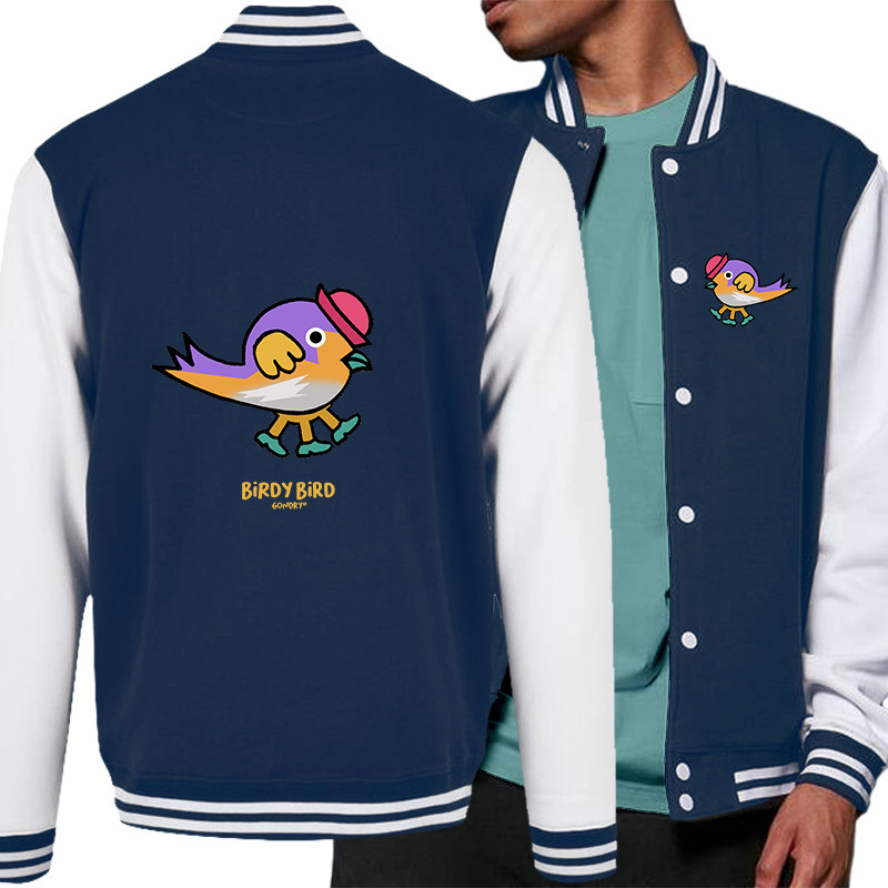 Teddy baseball en molleton bleu marine et blanc Birdy Bird (Michel Gondry,Gondry©,Animaux)