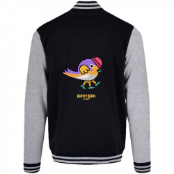 Teddy baseball en molleton noir et gris chiné Birdy Bird (Michel Gondry,Gondry©,Animaux)