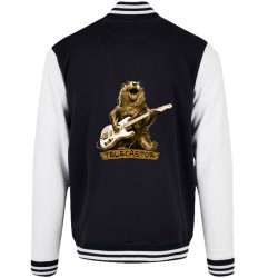 Teddy baseball en molleton noir et blanc Telecastor (Gondrax,Animaux,Humour)