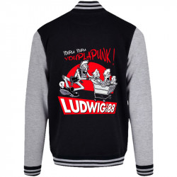 Teddy baseball en molleton noir et gris chiné Youplapunk (Ludwig Von 88,Rock & Punk,Laul)