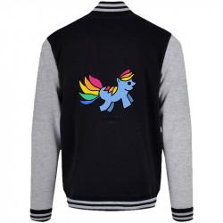 Teddy baseball en molleton noir et gris chiné Pony Boy (Michel Gondry,Gondry©,Animaux)